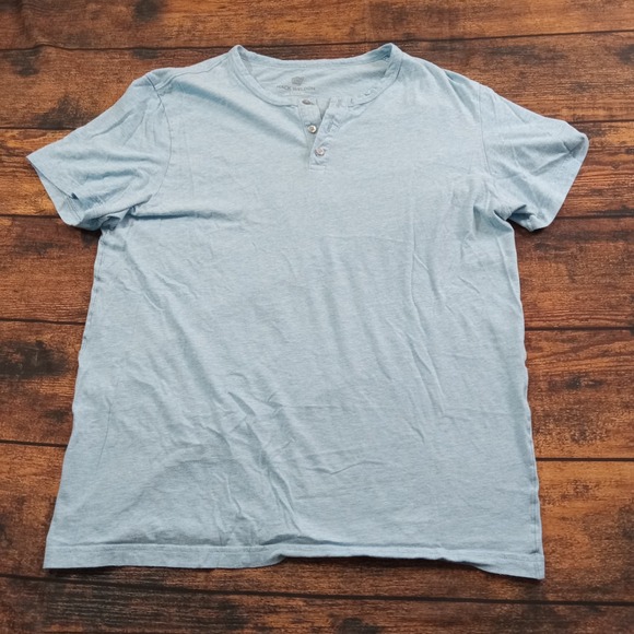 Mack Weldon Henley Short Sleeve Shirt Men's Large Blue - Picture 1 of 6